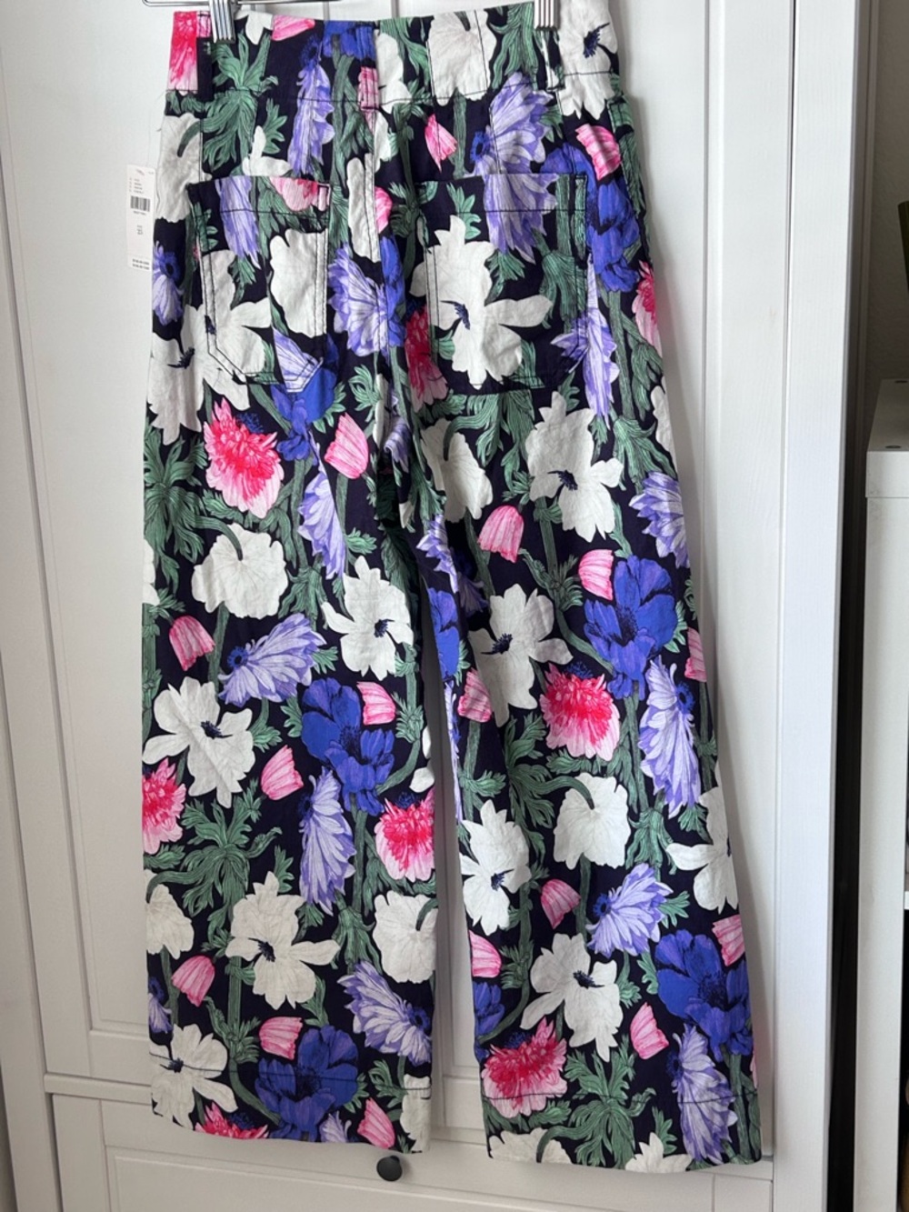 Anthropologie Cecilia Pettersson pants Floral Wide-Leg Crop Pants - Black Multi - Picture 9 of 12